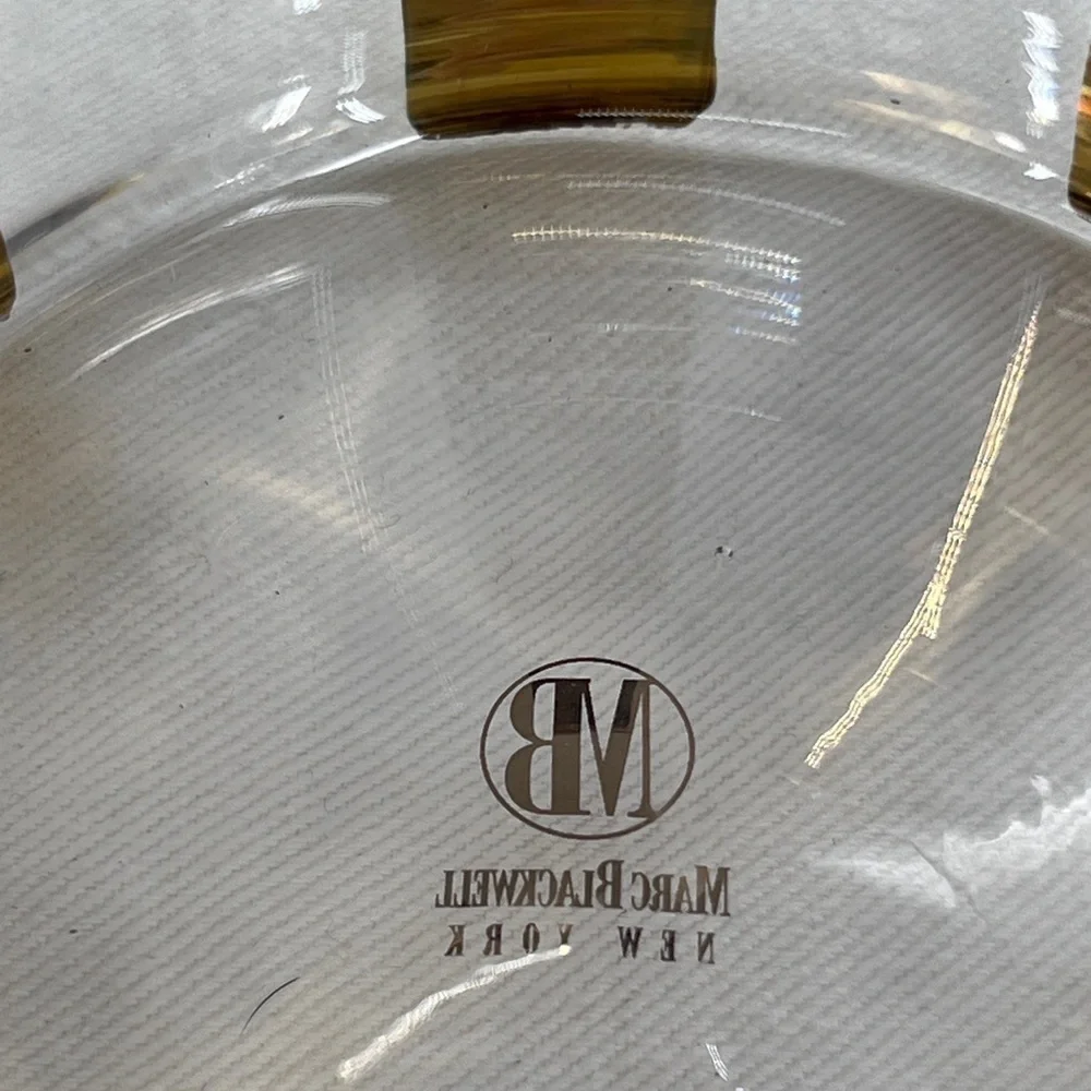 Marc Blackwell New York Decorative gold trim and glass bowl